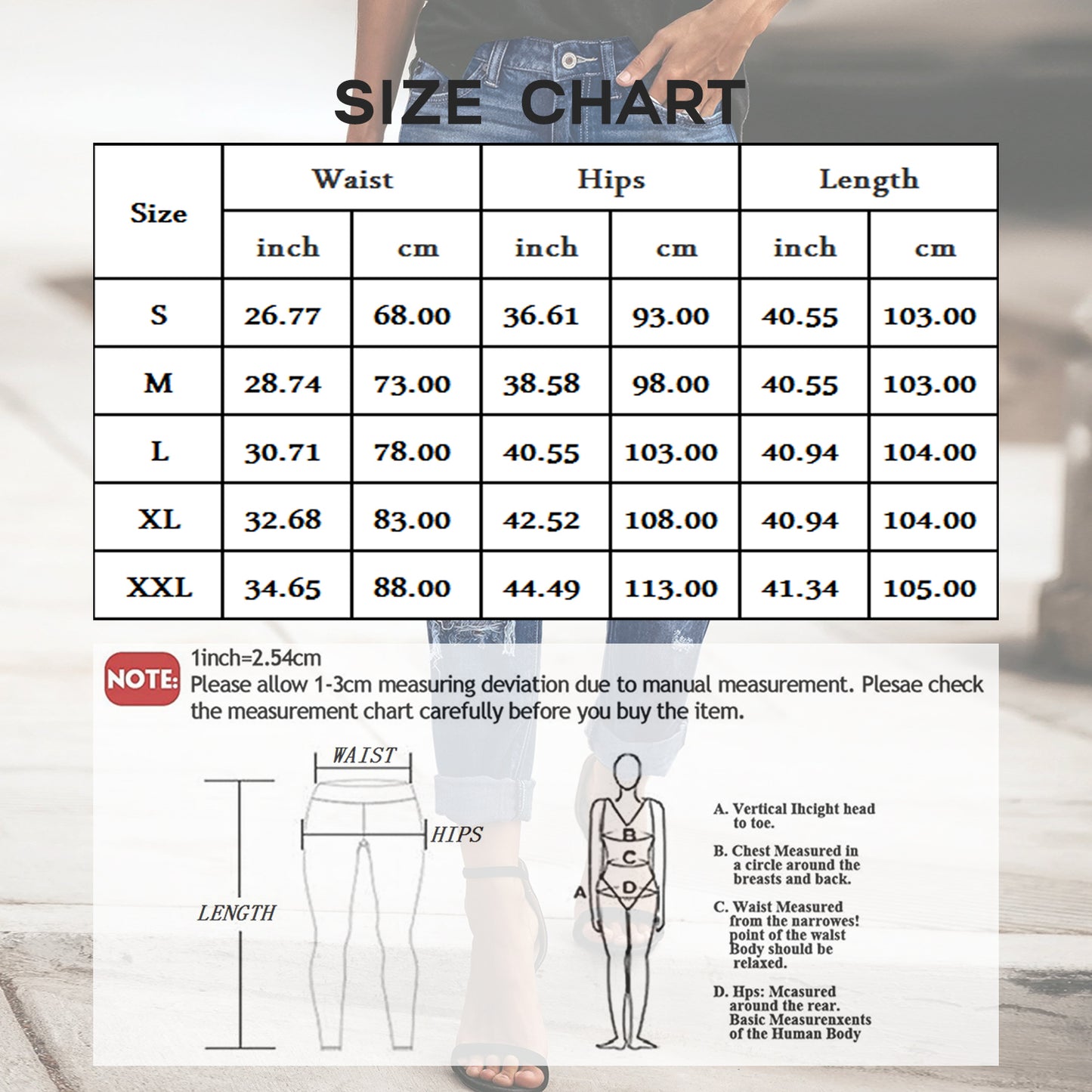 Women's Mid Waisted Ripped Boyfriend Distressed Loose Fit Denim Jeans