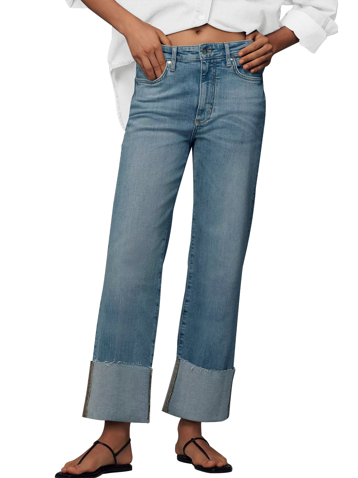 KUNMI Jeans for Women Wide Leg Baggy High Waist Boyfriends Straight Leg Stretchy Denim Pants Trendy Fall 2024