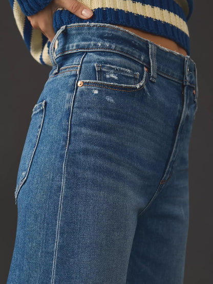 KUNMI Jeans for Women Wide Leg Baggy High Waist Boyfriends Straight Leg Stretchy Denim Pants Trendy Fall 2024