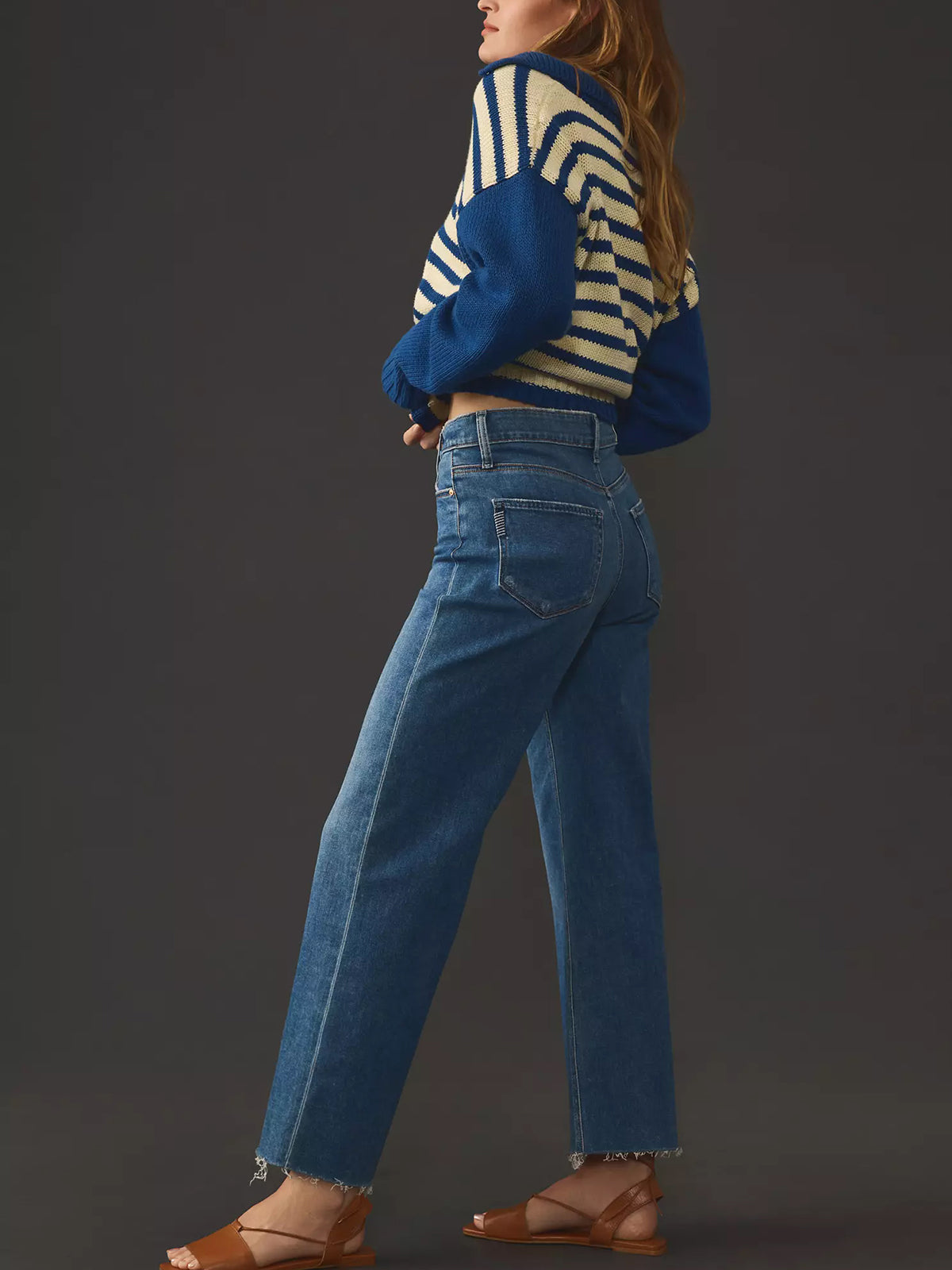 KUNMI Jeans for Women Wide Leg Baggy High Waist Boyfriends Straight Leg Stretchy Denim Pants Trendy Fall 2024