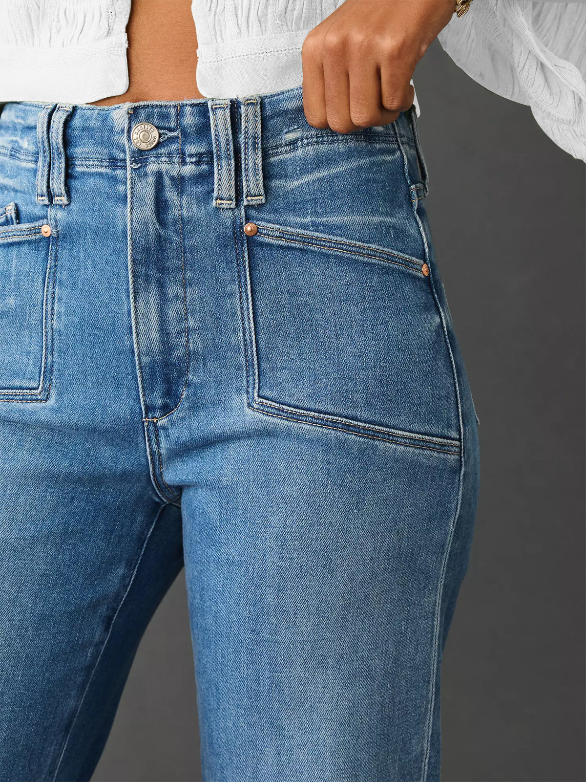 KUNMI Jeans for Women Wide Leg Baggy High Waist Boyfriends Straight Leg Stretchy Denim Pants Trendy Fall 2024